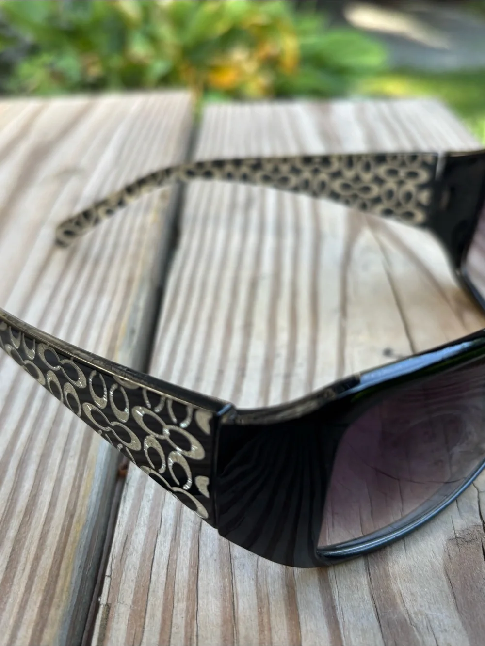 Coach Black Frame Sunglasses with Gradient Gray Lenses